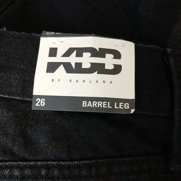 KBB by KAHLANA Women's Mid-Rise 'The Barrel Leg Jean' Black Wash SZ 26 3X NWT - Picture 3 of 9
